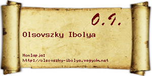 Olsovszky Ibolya névjegykártya